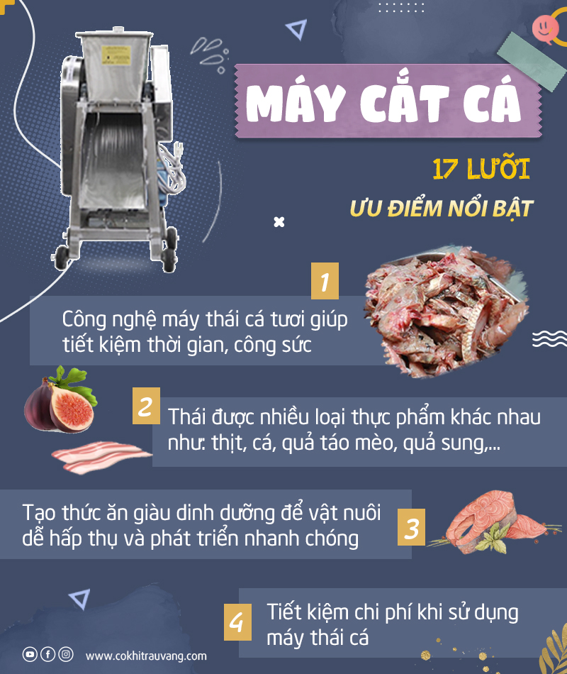 máy cắt cá 17 lưỡi ưu điểm