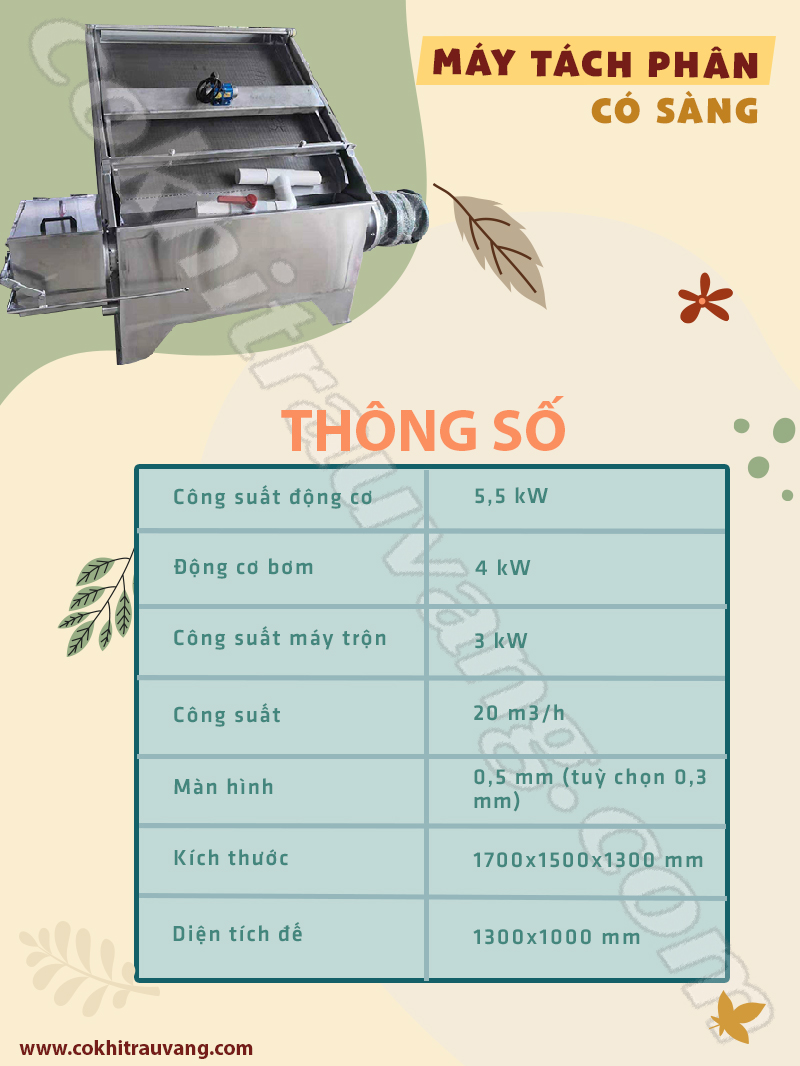 Thông số máy ép phân heo