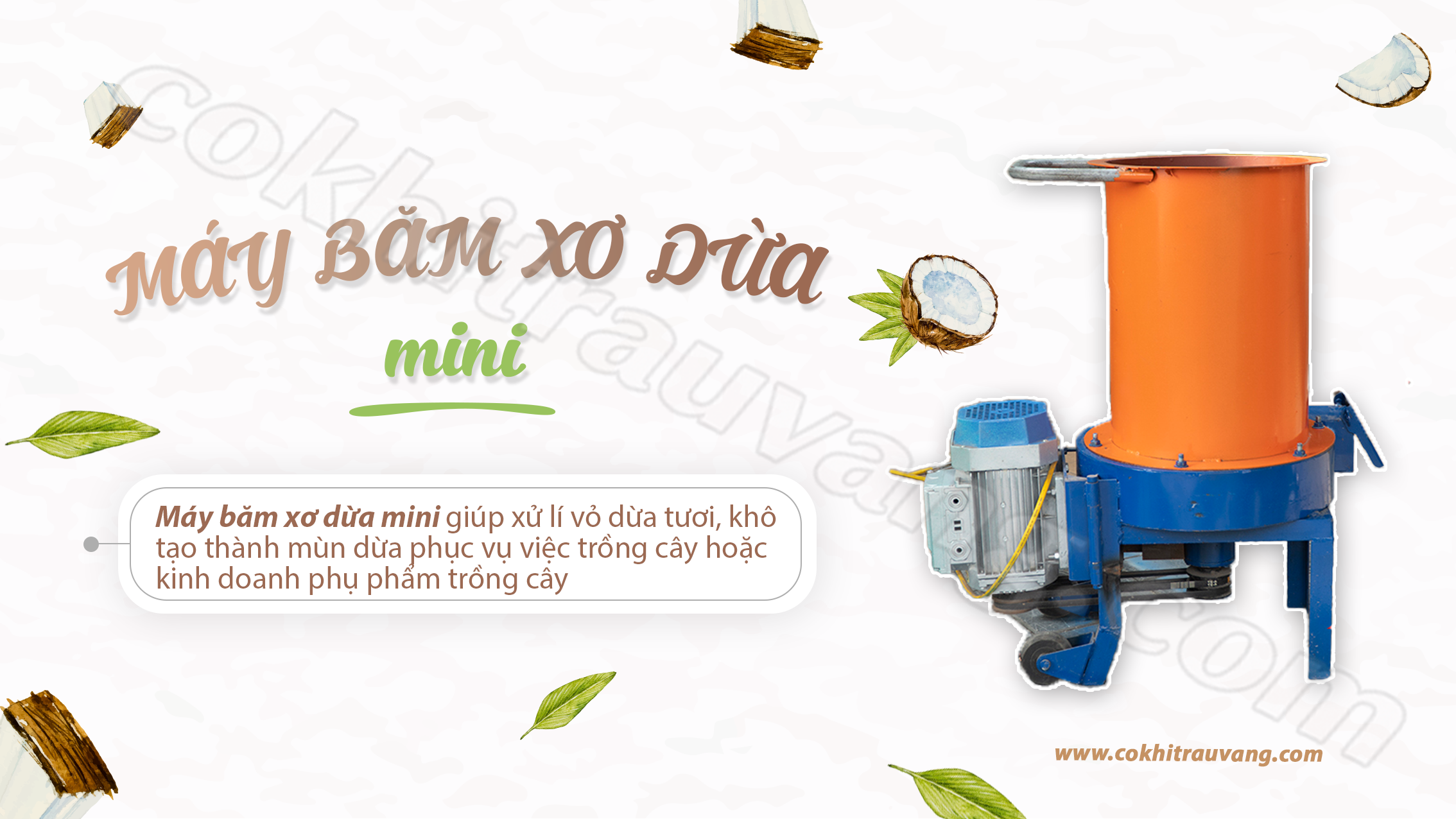 giá máy băm xơ dừa mini